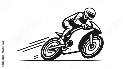 Sport motorcycle rider vector illustration representing speed racing and extreme motorsport action