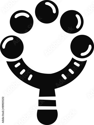 Baby rattle icon with transparent background. black and white baby rattle icons in a simple line art style for newborn and infant development concepts.high quality black style vector.