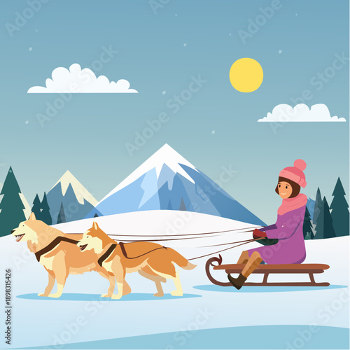 Balade en traîneau à chiens – aventure hivernale dans la neige