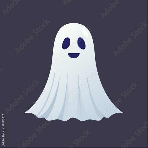 Fantôme mignon cartoon – illustration type Halloween sur fond sombre