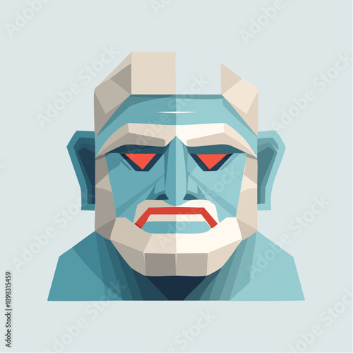 Portrait stylisé de golem – illustration numérique intense