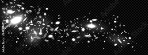 Magic white firefly particle overlay. Dust light for festive fairy forest with glow effect. Glowing floating star flare. Fireflies fog energy flow. Fairytale twinkle decoration. Galaxy spell spray.