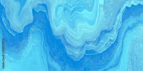 Abstract blue liquid marble background with fluid wavy texture flowing waves of blue and turquoise.