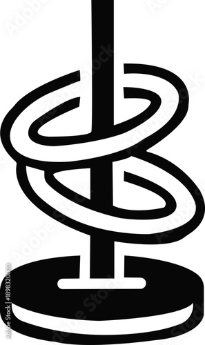 Ring toss game silhouette icon isolated on white background, Vector, illustration. Ring Toss Game Setup with Wooden Stand and Colorful Rings Offering Prizes on Black Background.