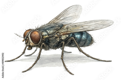 Housefly Isolated on Transparent Background