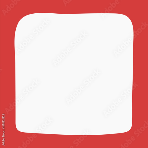 Red border frame square notepaper vector