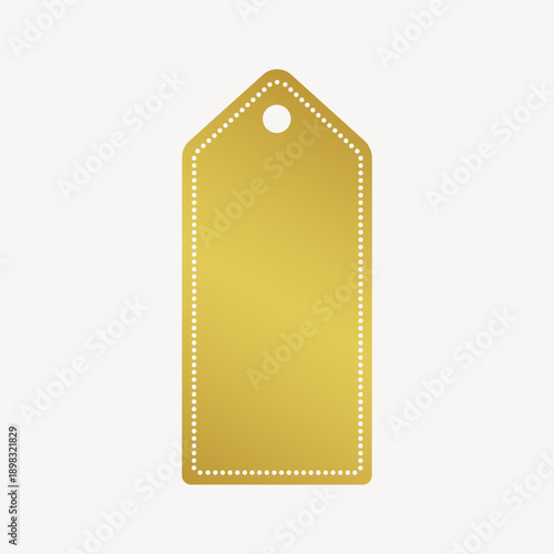 Metallic gold price tag, simple banner label collage element vector