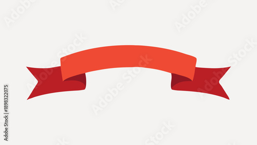 Wallpaper Mural Red ribbon banner illustration vector Torontodigital.ca