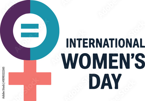 International women's day  logo vector art and illustration.