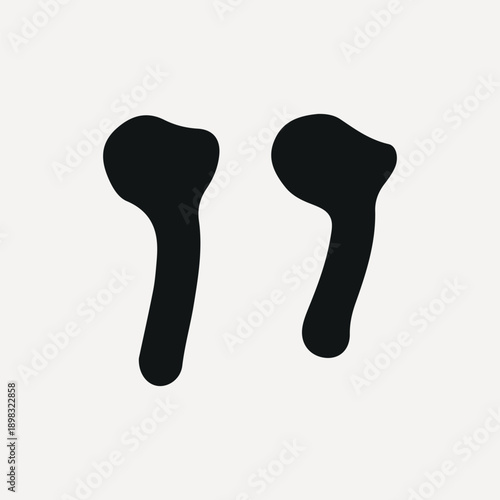 Minimalist black quotation marks on a light, element vector