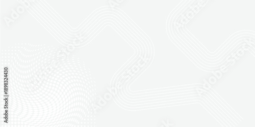 White abstract background with halftone dots and wavy lines design for professional minimalist layouts.