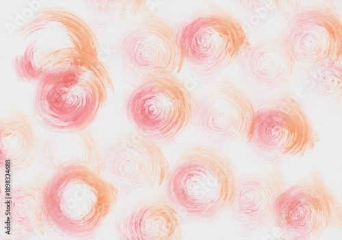 Abstract watercolor painting with dynamic swirls in red, orange and yellow