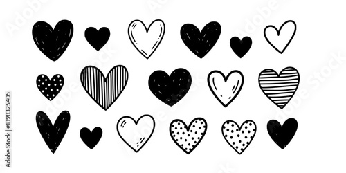 Hand-Drawn Doodle Valentine Heart Collection