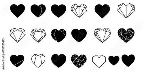Minimalist Love & Heart Vector Icon Set