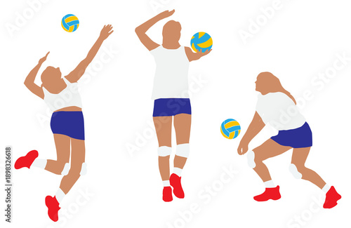 women volleyball players workout and game activity