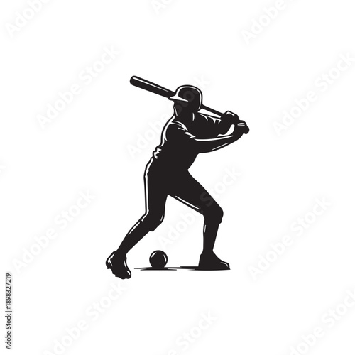 Baseball batter swinging bat hitting ball in game with catcher mask helmet on field isolated on white background