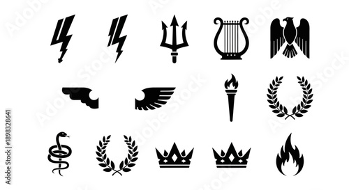Collection of symbolic vector icons.