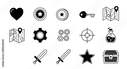 Collection of various black icons 1.