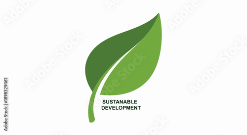 Green leaf icon illustrates sustainable development goals, a compelling symbol of ecological balance and global environmental responsibility.