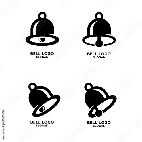 Bell Logo Icon Set for Notification and Alert Designs. Collection of Modern, Simple, Black and White Bell Symbols for Apps, Websites, and Branding.