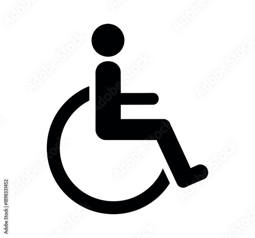 Wheelchair accessibility symbol icon for handicapped access and inclusive design