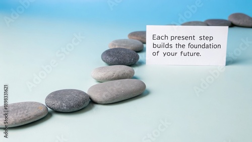 Naklejka Stones forming a path with a future quote