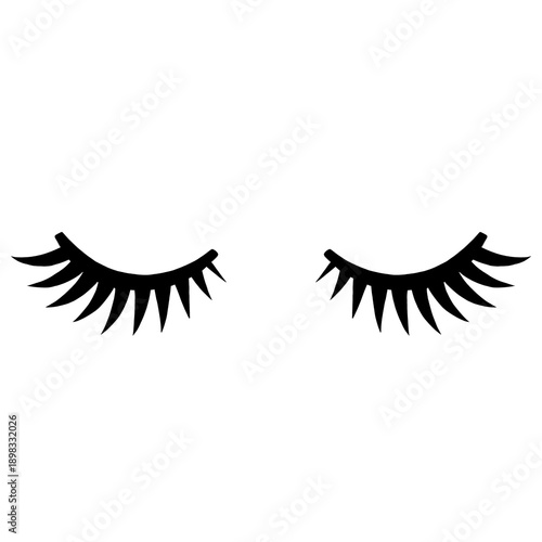 Stylish false eyelashes illustration representing beauty and eye makeup enhancement. This cosmetic artwork showcases artificial eyelashes in a clean and modern design, perfect for beauty branding, mak