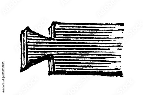Obraz na płótnie A swallowtail or butterfly-shaped tenon for interlocking wooden joints in fine c