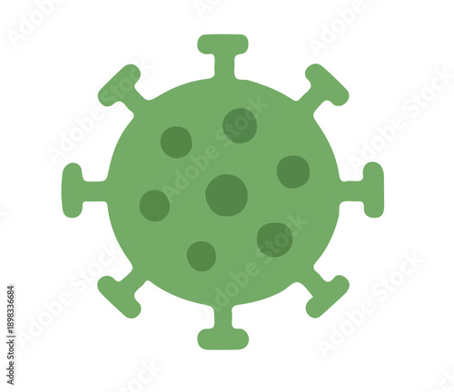 Green Virus Illustration for Health and Science Concepts