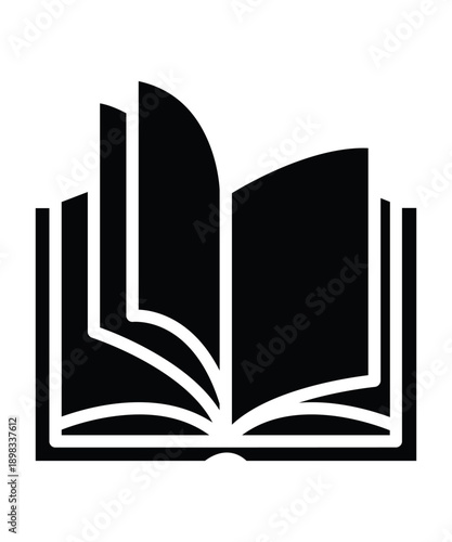 Book icons set, logo isolated on white background, vector illustration.