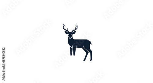 High contrast illustration of an antelope on a white background