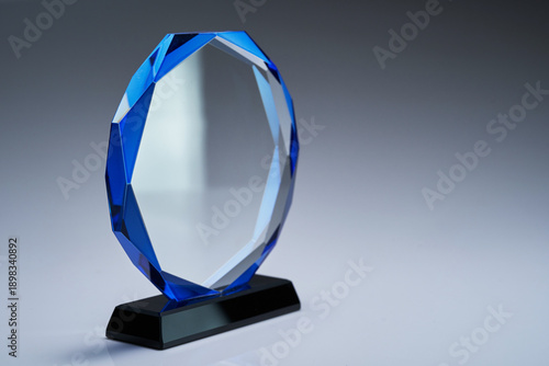 crystal trophy on white background