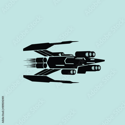 Futuristic spacecraft with sleek design hovering in space