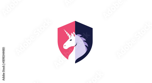Unicorn Head in Shield Logo Design on isolated white background Free Download Unicorn Head in Shield Logo Design on isolated white background - GFXLoad