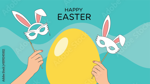 Charming teddy bear character holding a garland of red and pink hearts for a romantic be mine message.