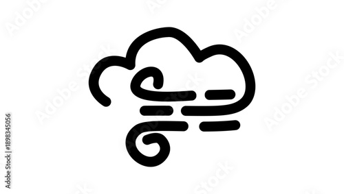 wind and cloud ,black isolated silhouette