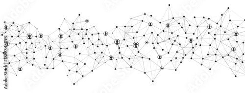 Social Network Connections  Abstract Plexus on White Background