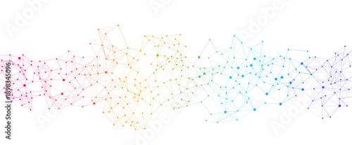 Abstract Colorful Network Connection  Technology Background