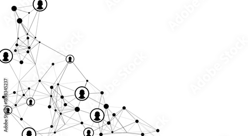 Abstract Social Network Connections  People and Data Plexus