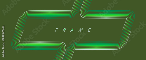 The colorful frame consists of multiple multicolored lines. Glow effect. Copy space. Vector illustration for brochure, poster, cover, card, flyer, banner, advertising or presentation.