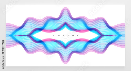 An abstract dynamic template with wavy, curved ribbons. The wave is composed of various shades. Frame. 3D vector illustration for a brochure, poster, presentation, flyer, or banner.
