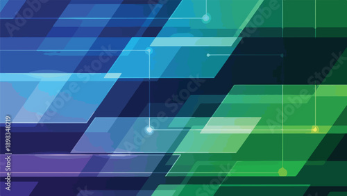 Abstract digital art with layered, angular shapes and a color gradient