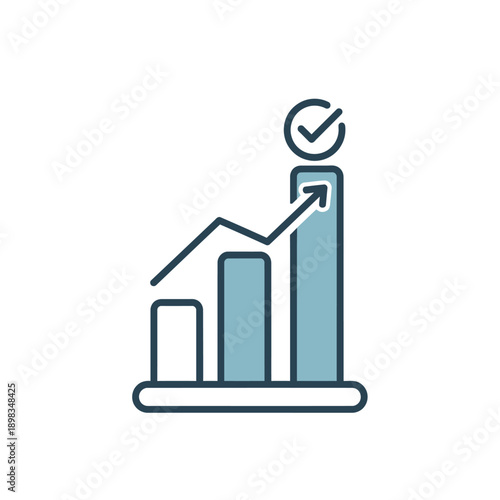 Increasing business growth success chart graph.