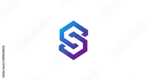 Abstract geometric logo design featuring a stylized letter S with a gradient color scheme