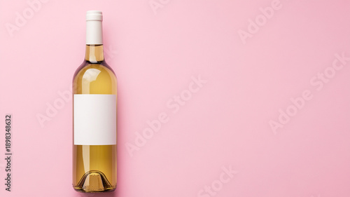 a wine bottle with a blank white label.