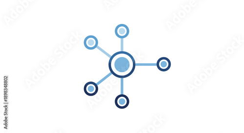 Abstract illustration of a network diagram showing connections and data exchange