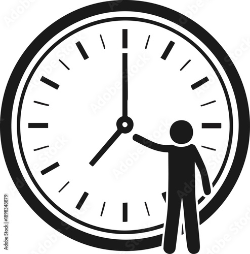 Mastering Time's Essence: An illustration of a figure controlling the hands of a clock, symbolizing time management and control.
