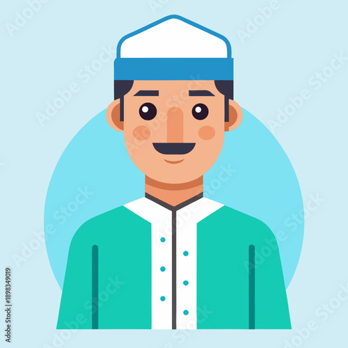 Smiling Muslim Man in Traditional Attire