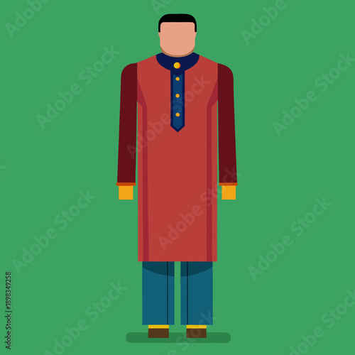 Man Wearing Traditional Kurta Pajama Outfit