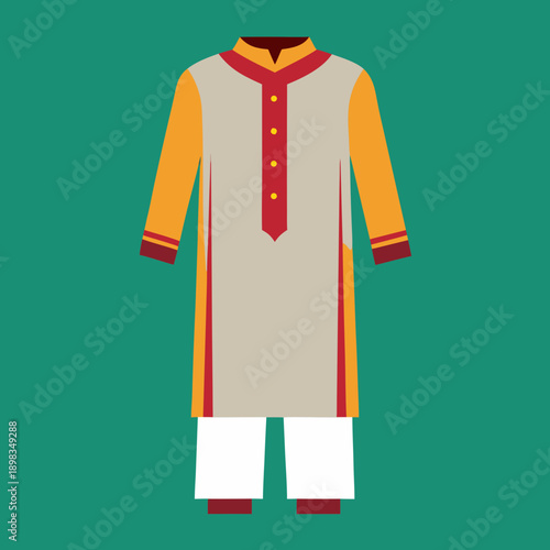 Traditional Shalwar Kameez Outfit Illustration